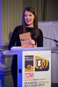 Scottish Gaelic Awards, St. Andrews in the Square, Glasgow, 18/11/15. Young Ambassador of the Year Award, Linda Nicleoid (winner). © Malcolm Cochrane Photography +44 (0)7971 835 065 mail@malcolmcochrane.co.uk No syndication No reproduction without permission