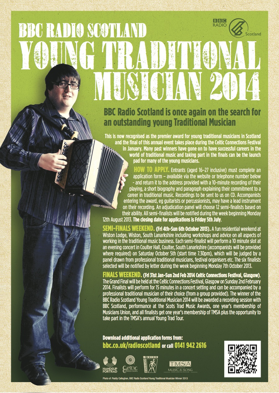 BBC Radio Scotland Young Traditional Musician Award 2014 leaflet