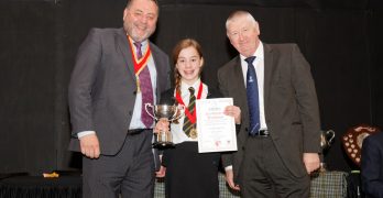 Eilidh Simmers receiving her winner’s certificate